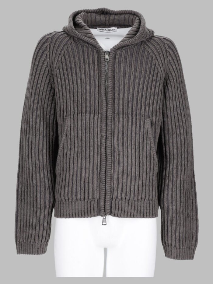 our legacy maglia in lana merino con zip e cappuccio Our Legacy Maglia In Lana Merino Con Zip E Cappuccio