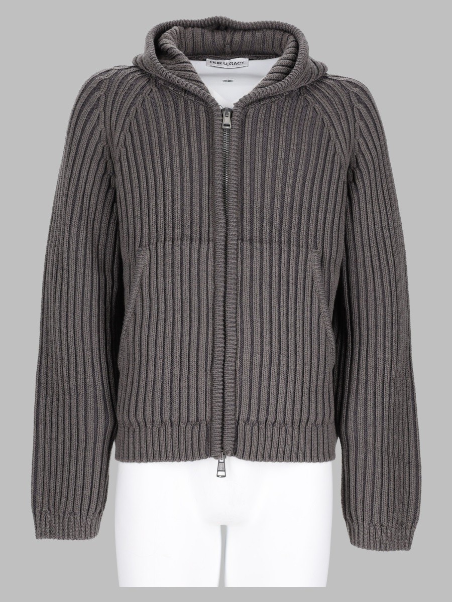 Our Legacy Maglia In Lana Merino Con Zip E Cappuccio