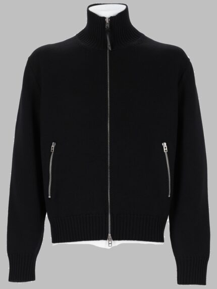 TOM FORD MAGLIA IN LANA MERINO CON ZIP E PATCH