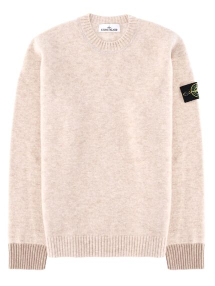Stone Island Maglia In Misto Alpaca E Lana Con Patch Logo