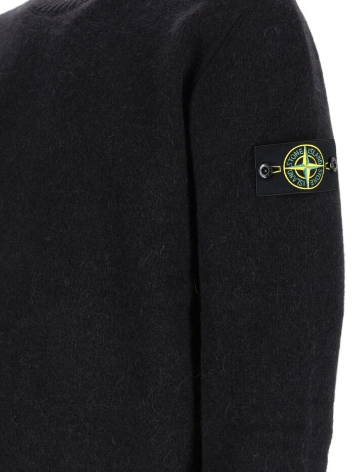 Stone Island Maglia In Misto Alpaca E Lana Con Patch Logo