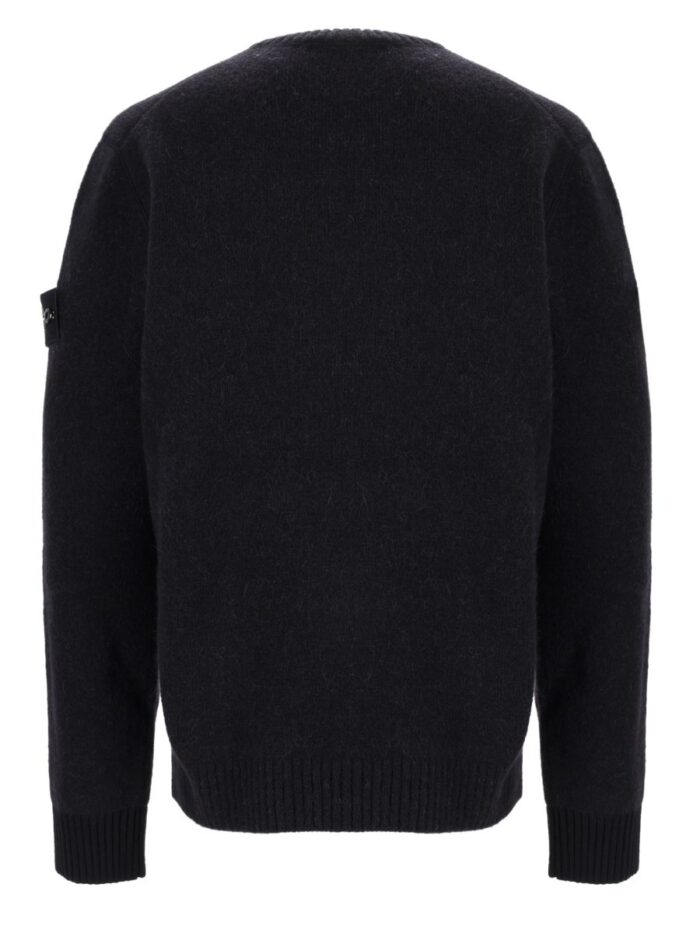 Stone Island Maglia In Misto Alpaca E Lana Con Patch Logo