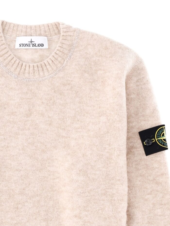 Stone Island Maglia In Misto Alpaca E Lana Con Patch Logo