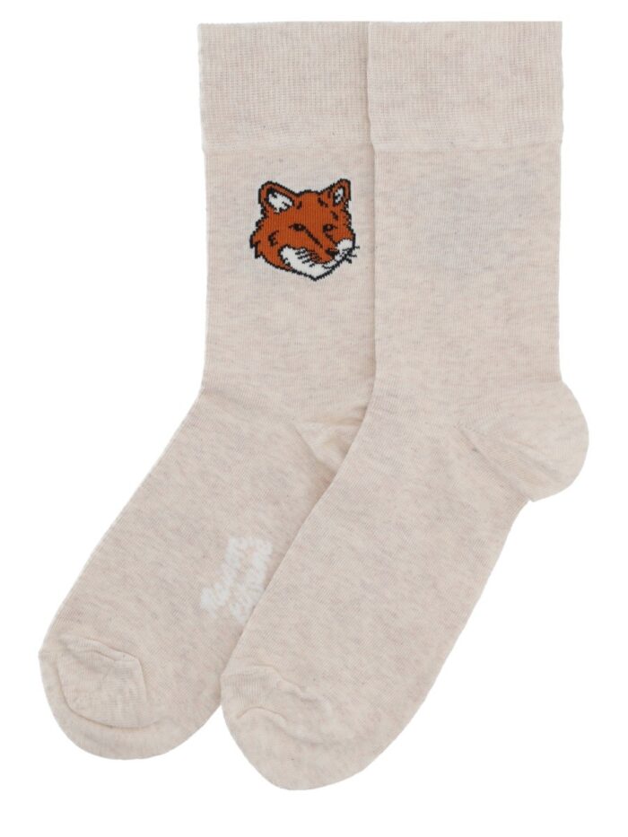 Maison Kitsune CALZINI "FOX HEAD" CON LOGO