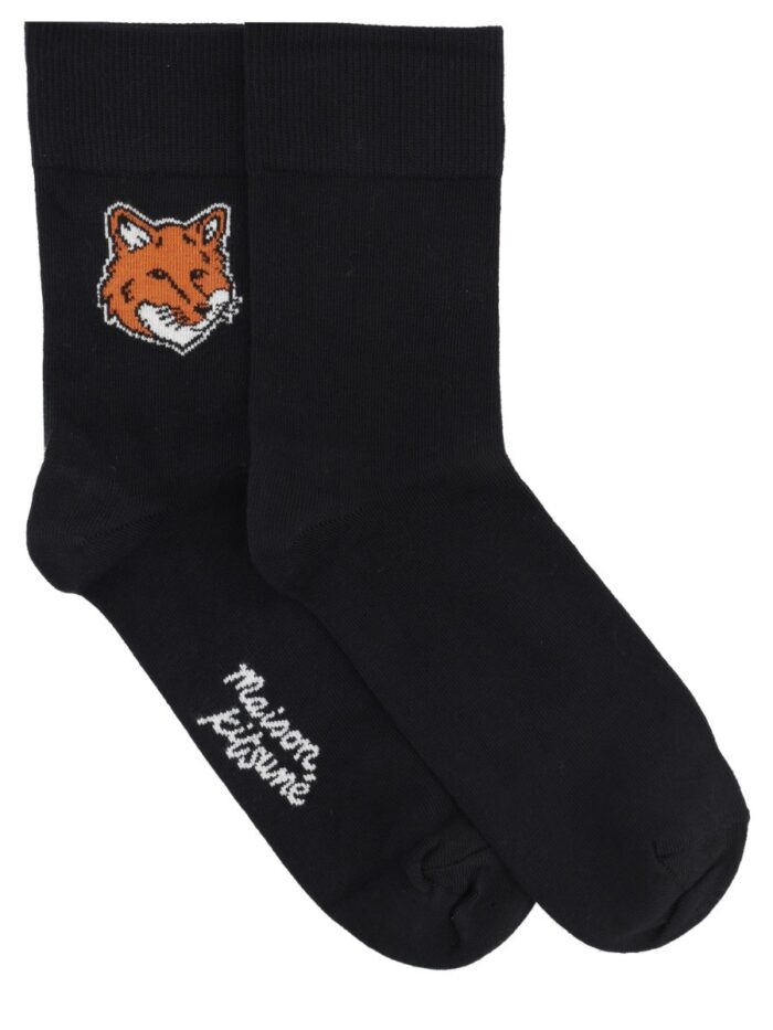 Maison Kitsune CALZINI "FOX HEAD" CON LOGO