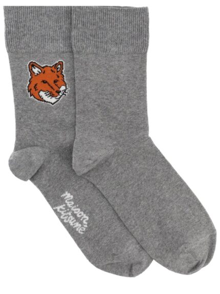 Maison Kitsune CALZINI "FOX HEAD" CON LOGO