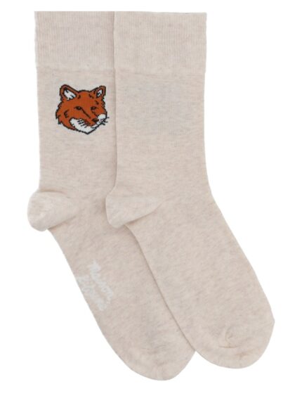 Maison Kitsune CALZINI "FOX HEAD" CON LOGO