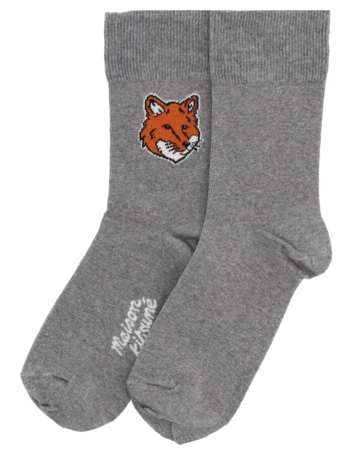 Maison Kitsune CALZINI "FOX HEAD" CON LOGO