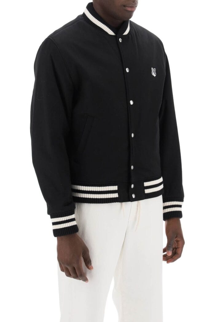 Maison Kitsune Cotton Satin Bomber Jacket