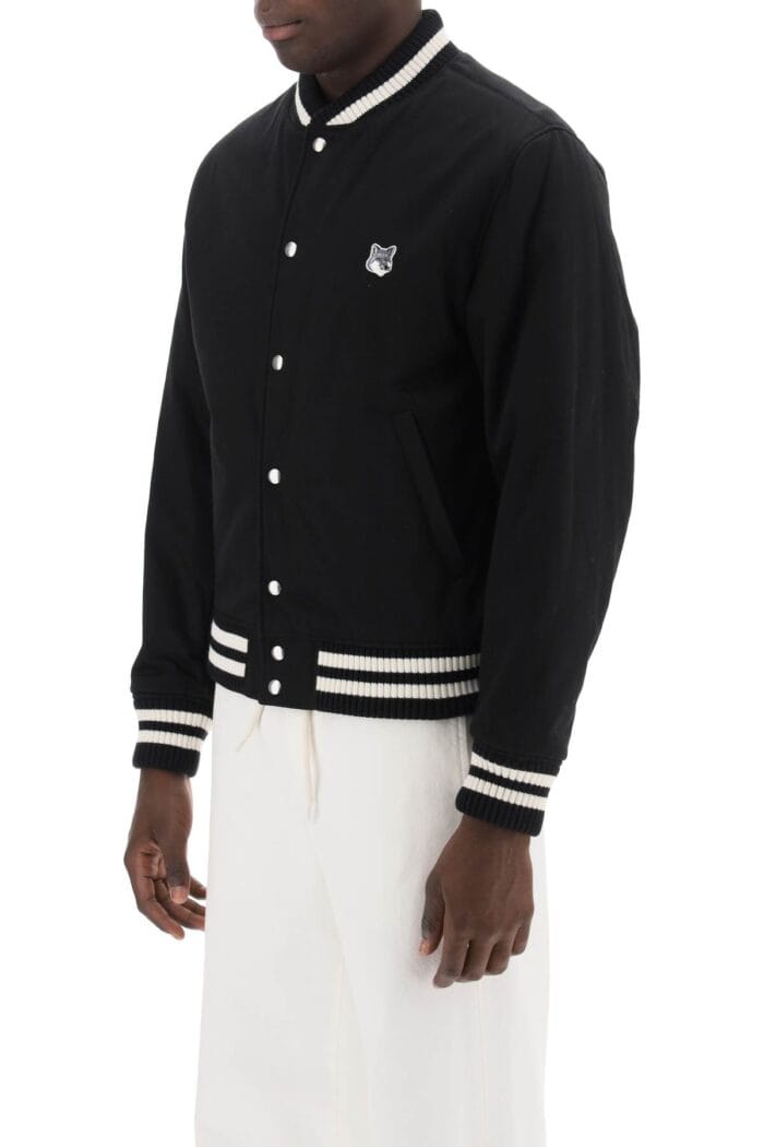 Maison Kitsune Cotton Satin Bomber Jacket