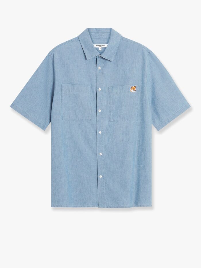Maison Kitsune Cotton Shirt With Iconic Logo Patch