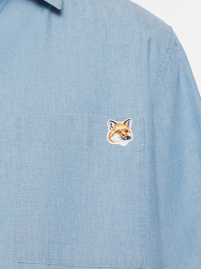 Maison Kitsune Cotton Shirt With Iconic Logo Patch