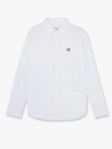 Maison Kitsune Cotton Shirt With Iconic Logo Patch