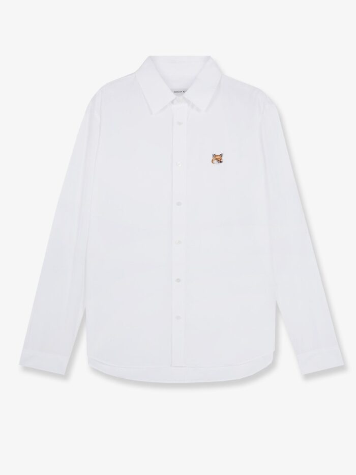 Maison Kitsune Cotton Shirt With Iconic Logo Patch