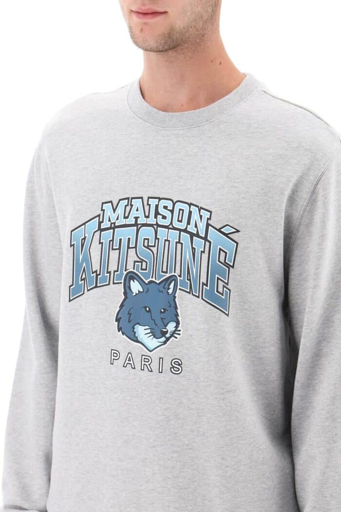 Maison Kitsune Crew-neck Sweatshirt With Campus Fox Print