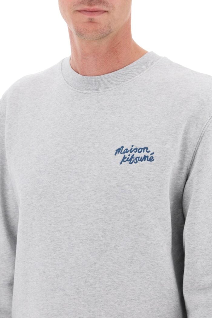 Maison Kitsune Crew-neck Sweatshirt With Logo Lettering