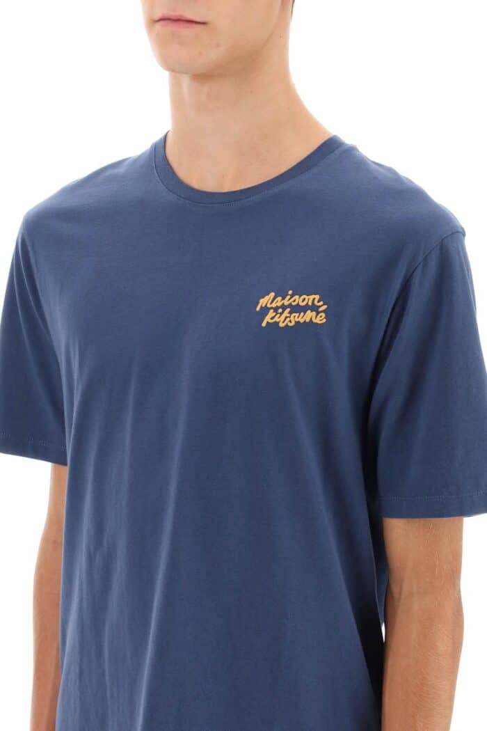 Maison Kitsune Crew-neck T-shirt With Logo Embroidery