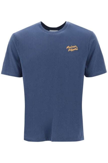 Maison Kitsune Crew-neck T-shirt With Logo Embroidery