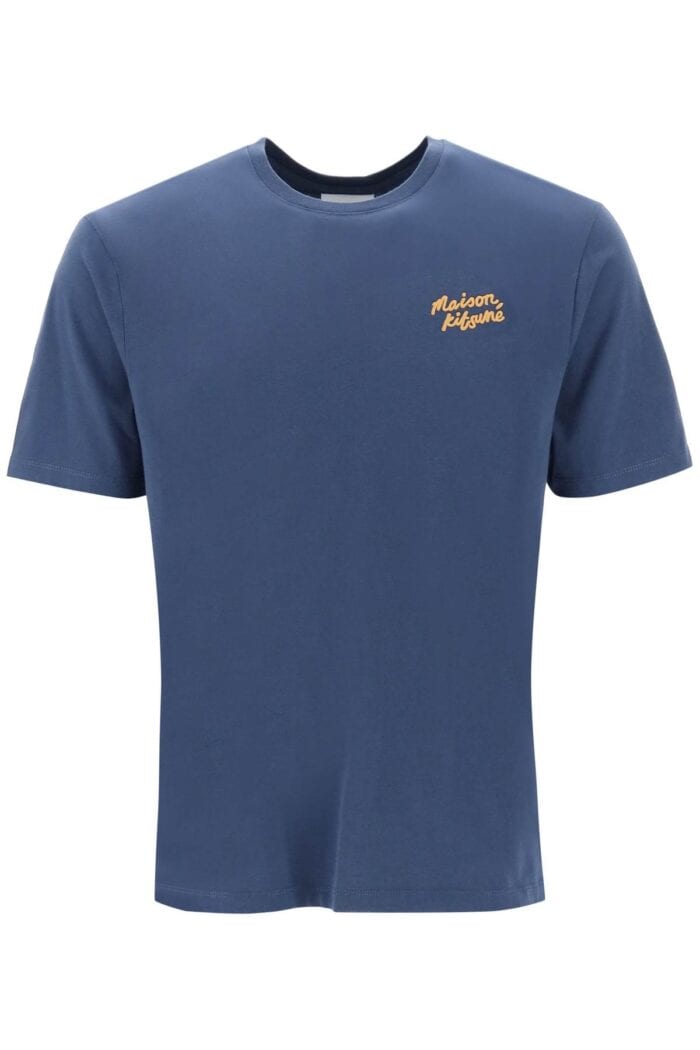 Maison Kitsune Crew-neck T-shirt With Logo Embroidery