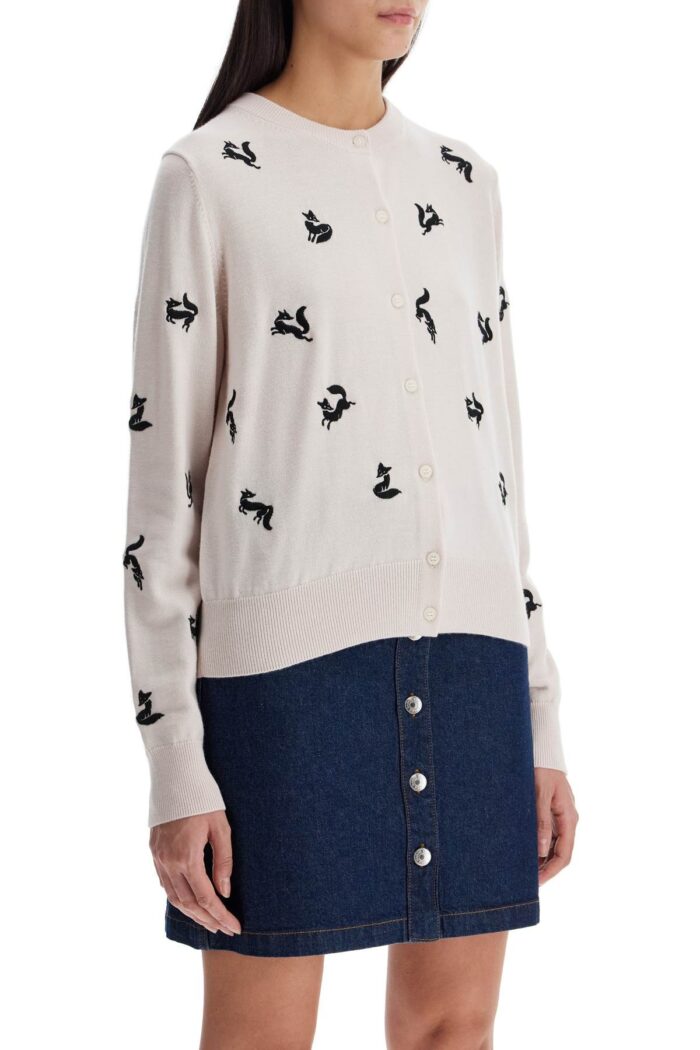 maison kitsune fancy fox cardigan MAISON KITSUNE Fancy Fox Cardigan