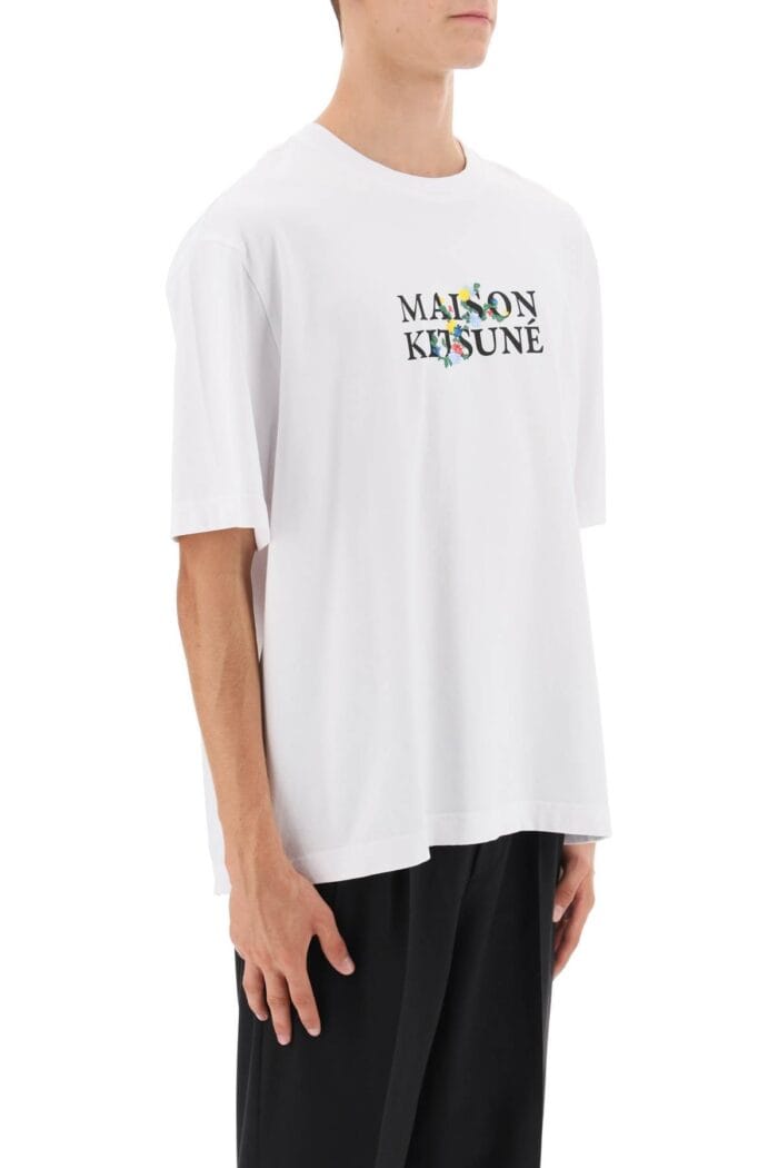 Maison Kitsune Flowers Logo Oversized T-shirt