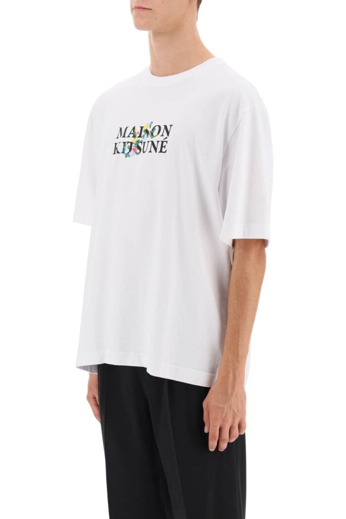 Maison Kitsune Flowers Logo Oversized T-shirt