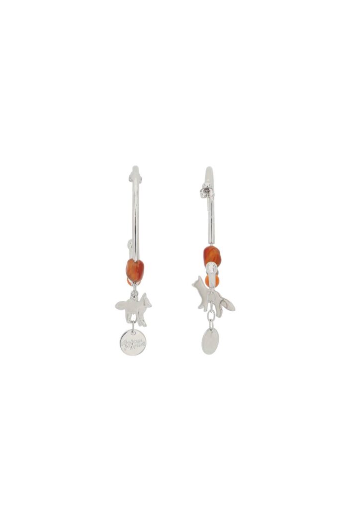 MAISON KITSUNE Fox & Beads Hoop Earrings