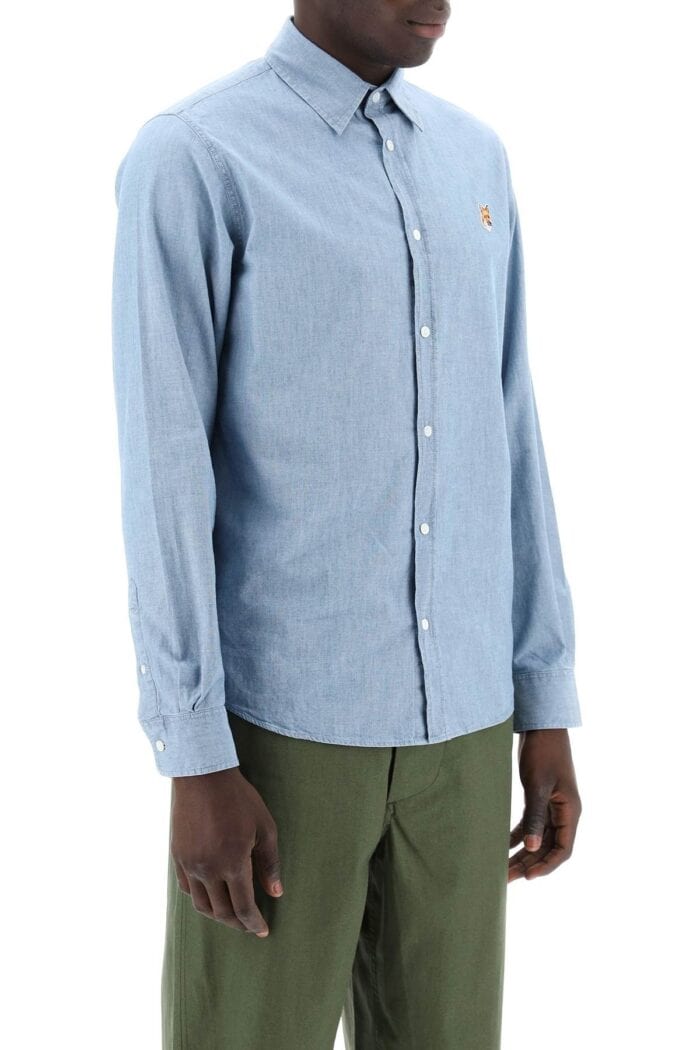 MAISON KITSUNE "fox Head Cotton Chambray Shirt"