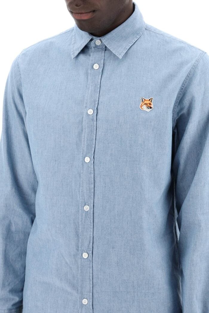 MAISON KITSUNE "fox Head Cotton Chambray Shirt"