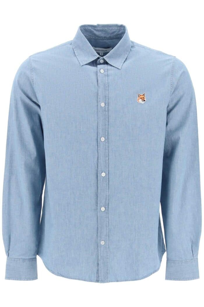 MAISON KITSUNE "fox Head Cotton Chambray Shirt"