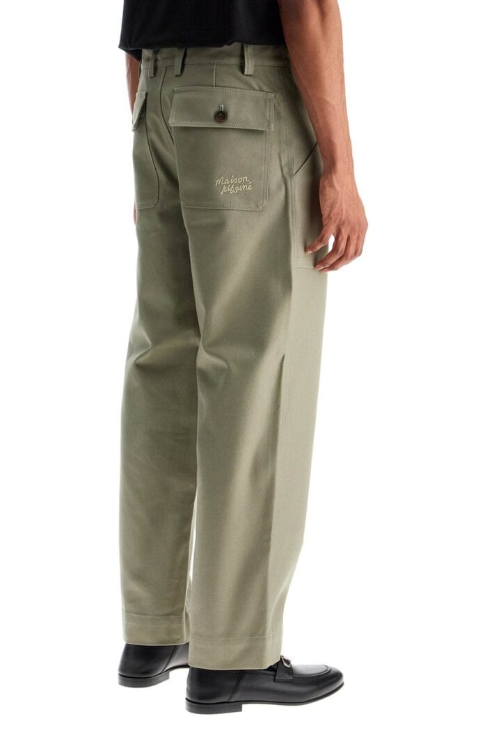 MAISON KITSUNE Gray Cotton Wide Leg Work Pants