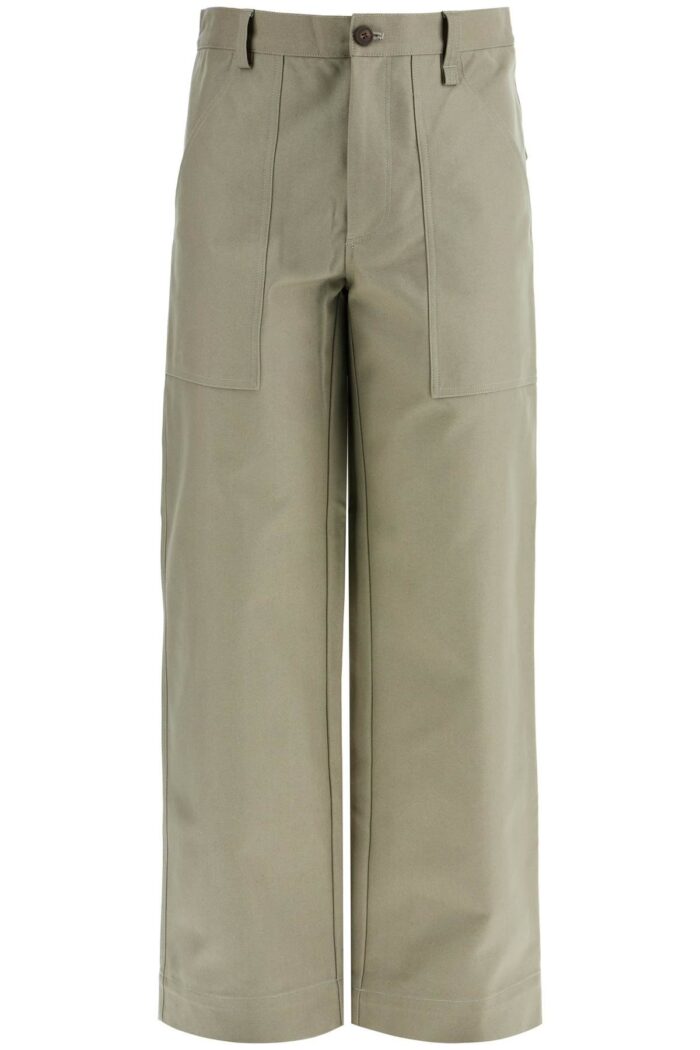 MAISON KITSUNE Gray Cotton Wide Leg Work Pants