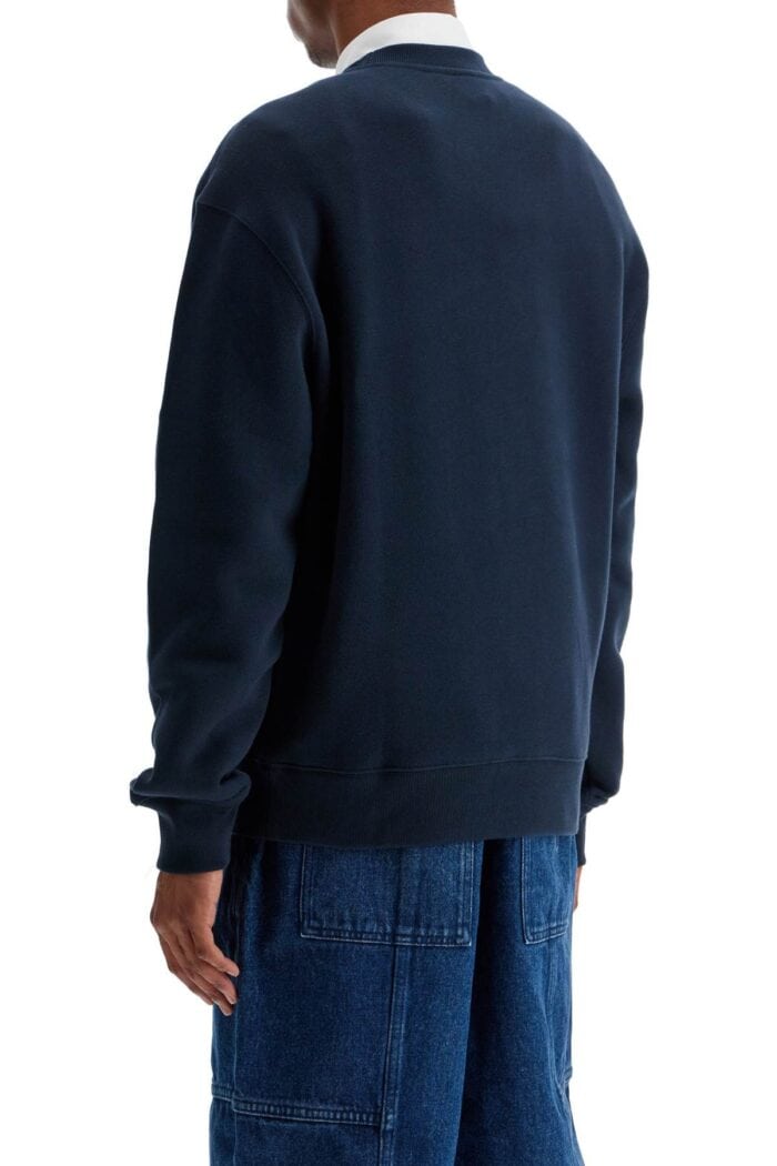 MAISON KITSUNE Navy Blue Striped Cotton Sweatshirt