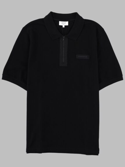Maison Kitsune POLO CON ZIP E PATCH LOGO