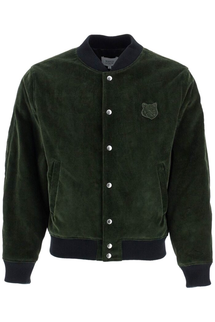 MAISON KITSUNE Ranger Green Polyester Bomber With Embroidered Logo