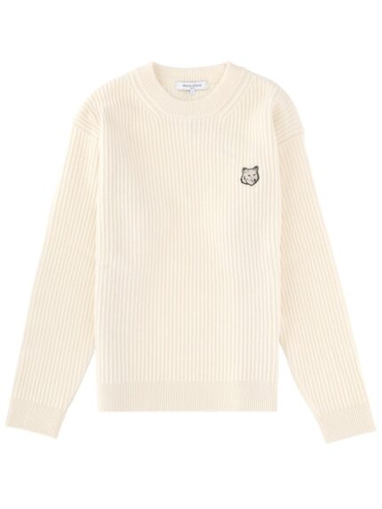 Maison Kitsune RIBBED KNIT WITH FOX PATCH