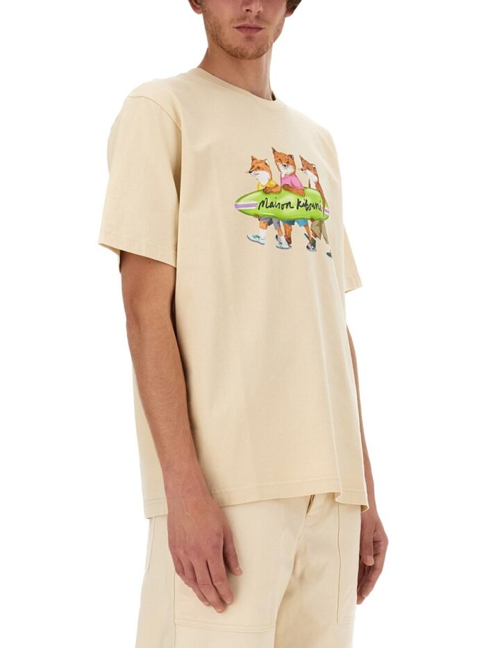 Maison Kitsune "SURFING FOXES" T-SHIRT