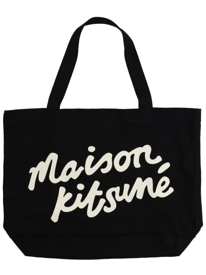 maison kitsune tote bag with writing Maison Kitsune TOTE BAG WITH WRITING