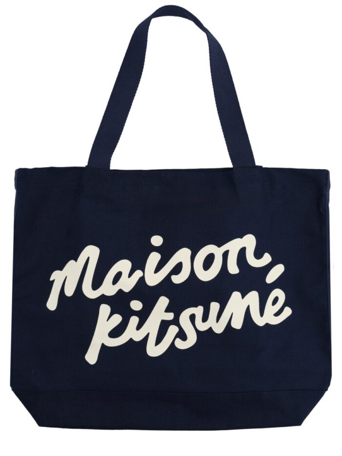 maison kitsune tote bag with writing Maison Kitsune TOTE BAG WITH WRITING