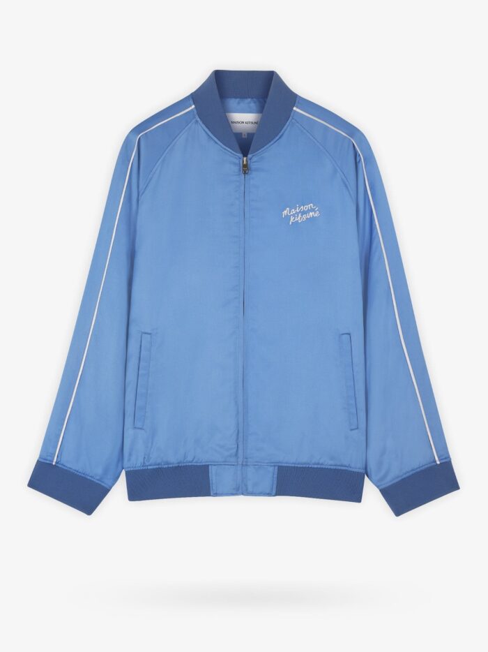 Maison Kitsune Viscose Jacket With Logo Embroidery