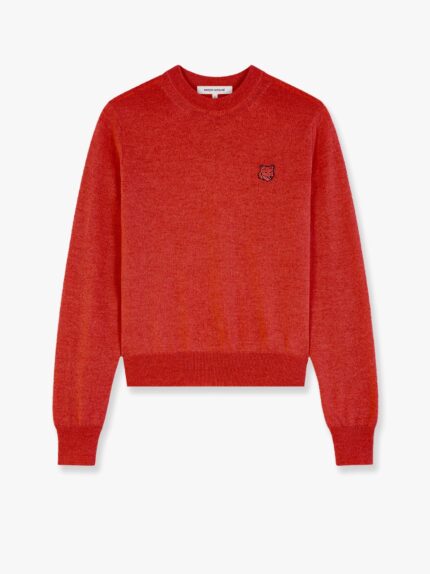 Maison Kitsune Wool Melange Sweater With Foxy Patch On The Front