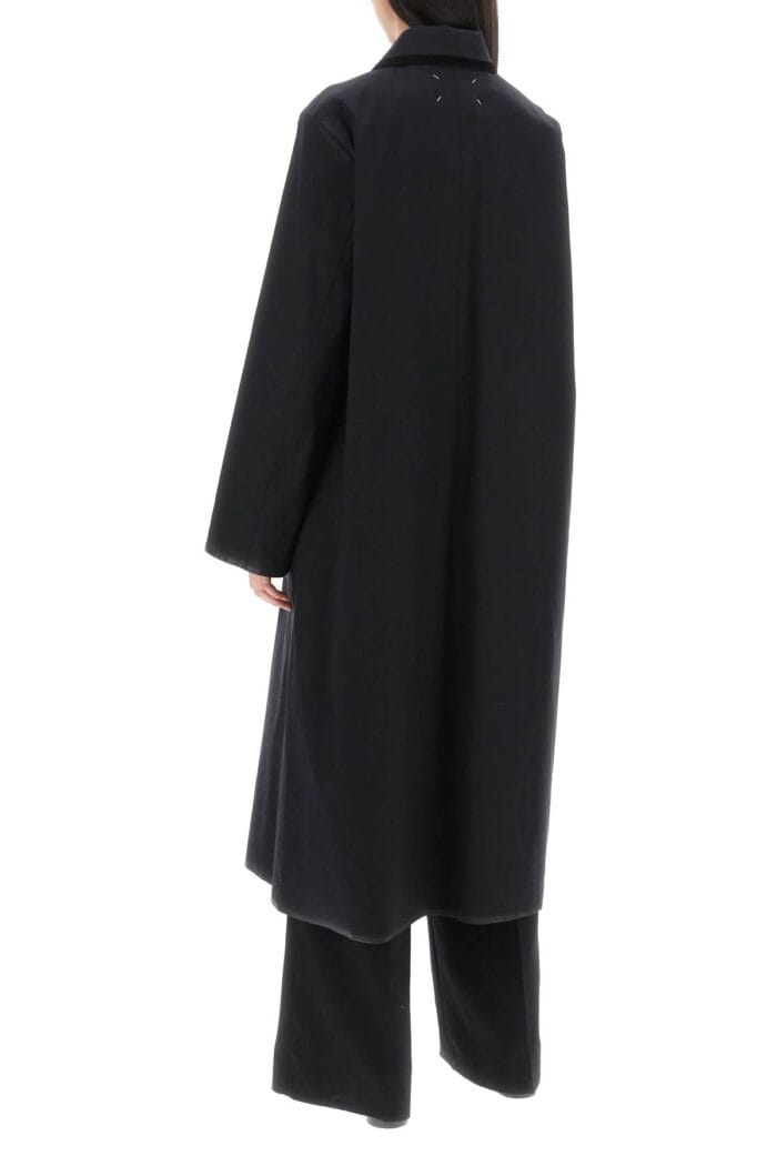 MAISON MARGIELA Cotton Coat With Laminated Trim Details