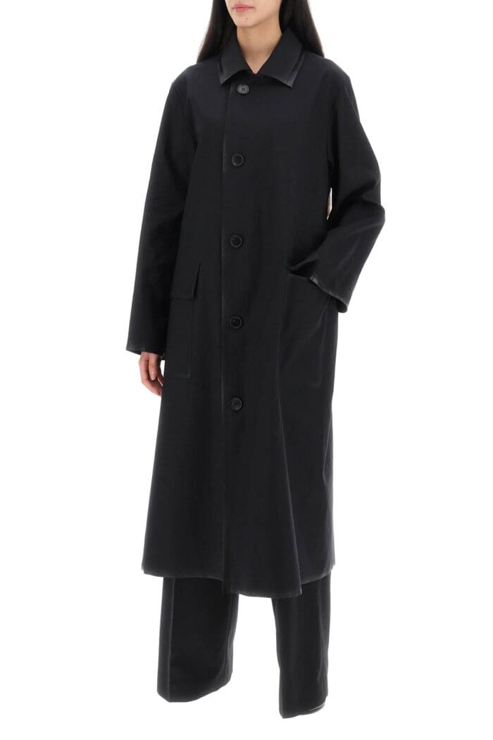 MAISON MARGIELA Cotton Coat With Laminated Trim Details