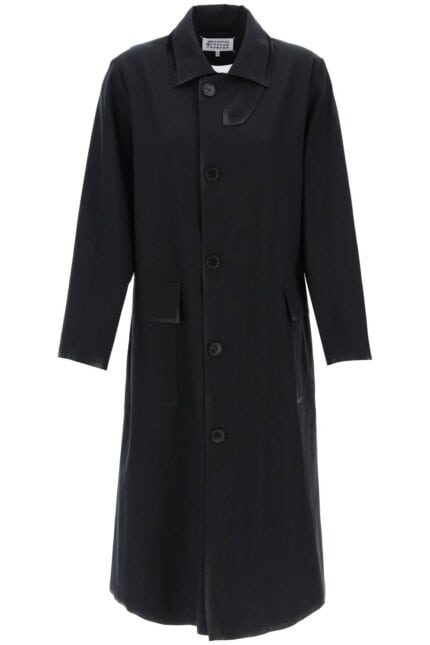 MAISON MARGIELA Cotton Coat With Laminated Trim Details