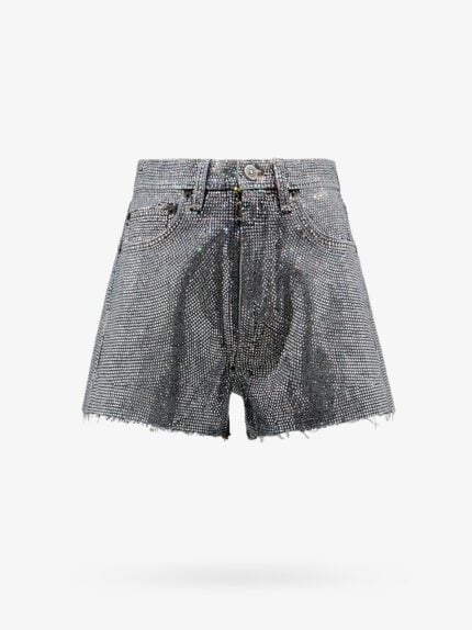 Maison Margiela Cotton Shorts With All-over Rhinestones