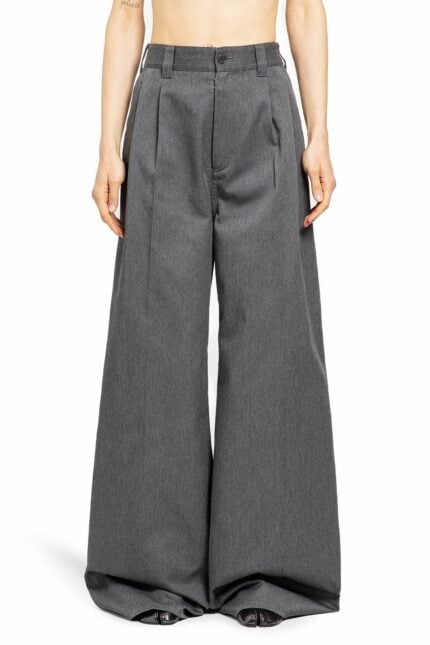 MAISON MARGIELA Cotton Wool Wide Leg Trousers