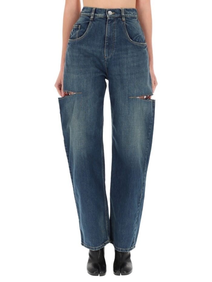 Maison Margiela CROPPED JEANS WITH FRAYED HEM