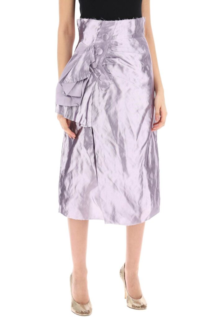 MAISON MARGIELA 'metallic Satin Midi Wrap Skirt With