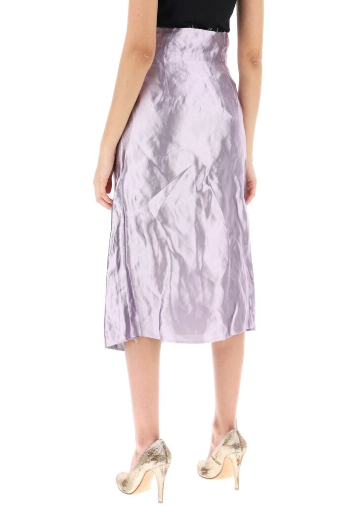 MAISON MARGIELA 'metallic Satin Midi Wrap Skirt With