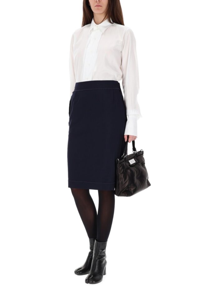 maison margiela midi skirt with zipper detail Maison Margiela MIDI SKIRT WITH ZIPPER DETAIL